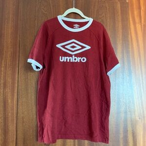 Umbro Men's Burgundy and White Tee